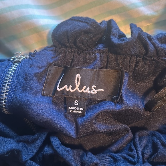 LULUS OFF THE SHOULDER NAVY DRESS - Picture 4 of 4